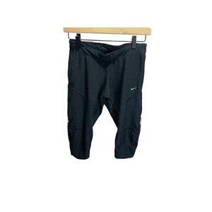 Nike Dri-Fit Tech Capri Running Leggings Black Pockets S 481324-010